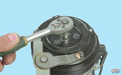 Шкив компрессора кондиционера солярис